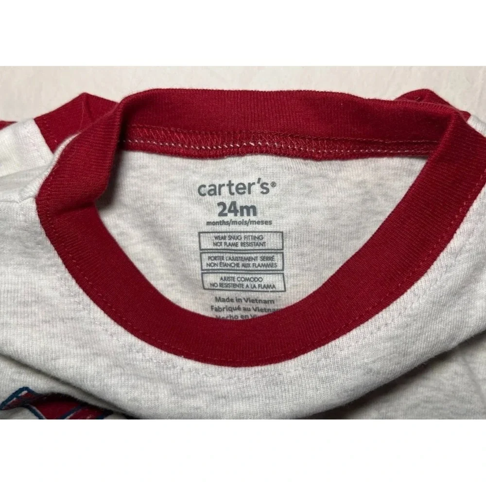 Carter's Baby Boy 24 Mos Pajama Set 4pc Robot Long Sleeve‎ Pants Gray White NWT